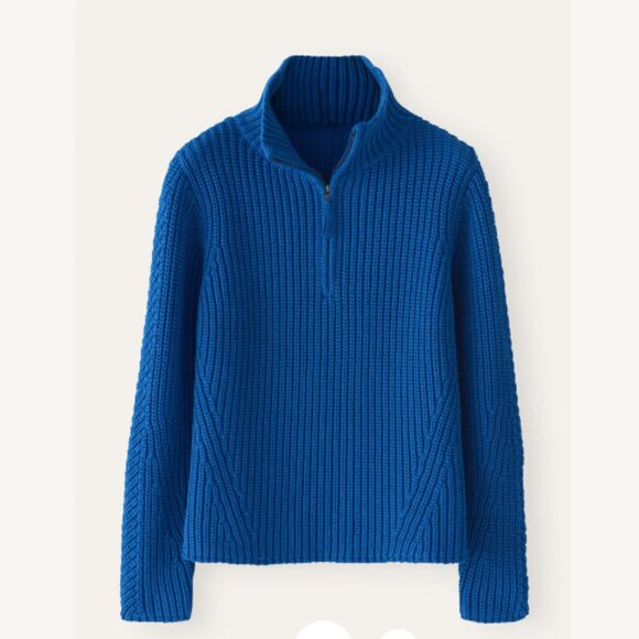 Poetry Sweaters - Poetry Cotton Zip Neck Ribbed Sweater